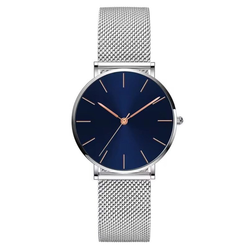 Hot Selling No logo Simple Thin Wristwatch Casual Mesh Strap Quartz Boys Watch Gift Men Stainless Steel Band Cheap Watch