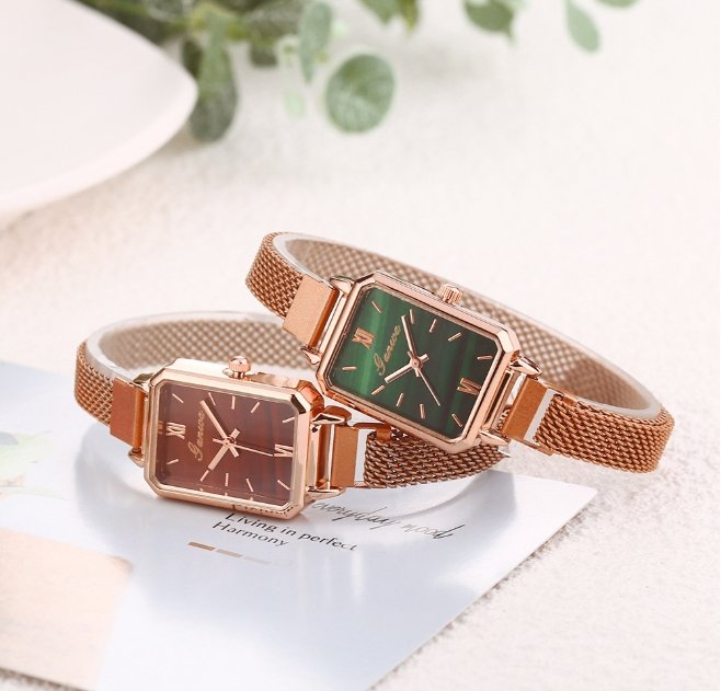 Milan mesh belt decoration green watch