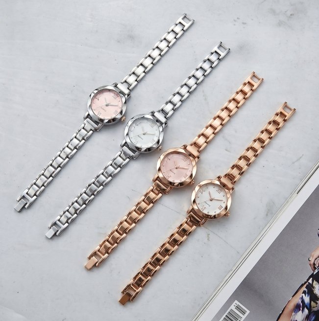 Waterproof temperament bracelet steel strap watch